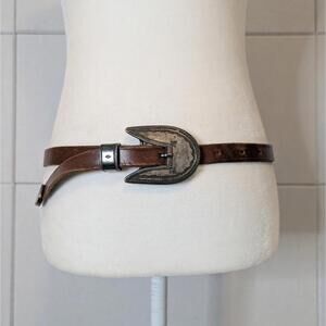 Vintage 90s Banana Republic leather western skinny belt